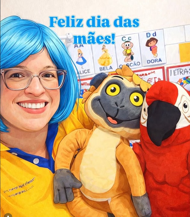TIA PERUCA com material lúdico infantil